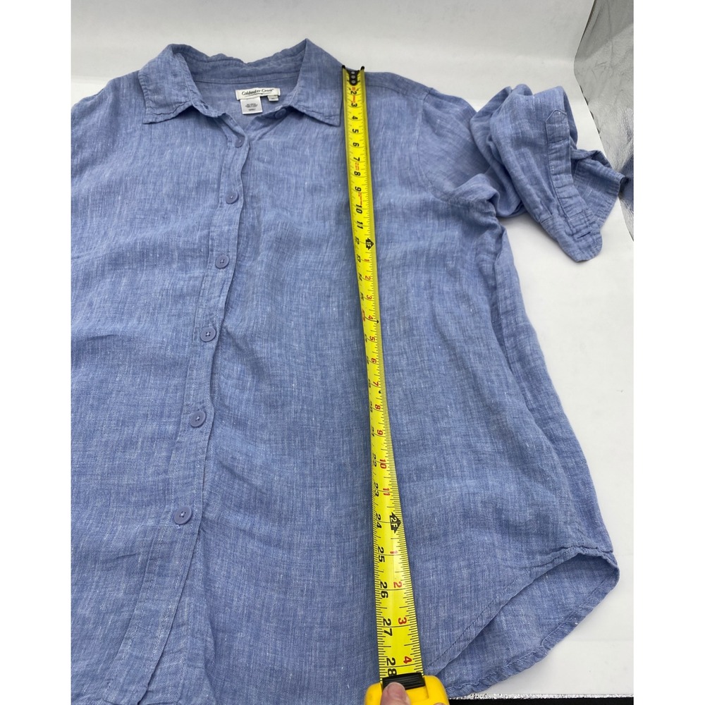 Coldwater Creek Womens XL Light Blue 100% Linen Button Down Long Sleeve Shirt - Picture 4 of 8
